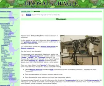 Dinosaurjungle.com(Facts, science, fun, pictures and information about dinosaurs and other extinct animals) Screenshot