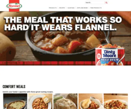 Dintymoore.com(Hormel) Screenshot