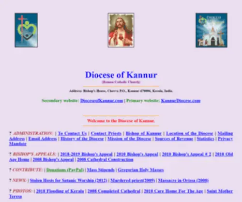 Dioceseofkannur.com(Diocese of Kannur) Screenshot