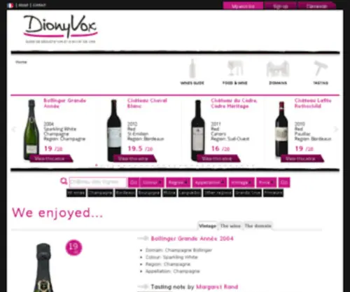 Dionyvox.com(Guide de dégustation et d'achat des vins) Screenshot