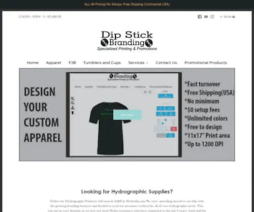 Dip123.com(Dip stick branding) Screenshot