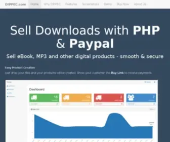 Dippec.com(Service for Selling Digital Products with Paypal) Screenshot