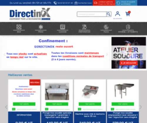 Directinox.org(Inox, équipement et matériel professionnel de la restauration) Screenshot