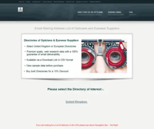 Directoryofopticians.co.uk(Email List of Opticians with Mailing Addresses (UK & USA)) Screenshot