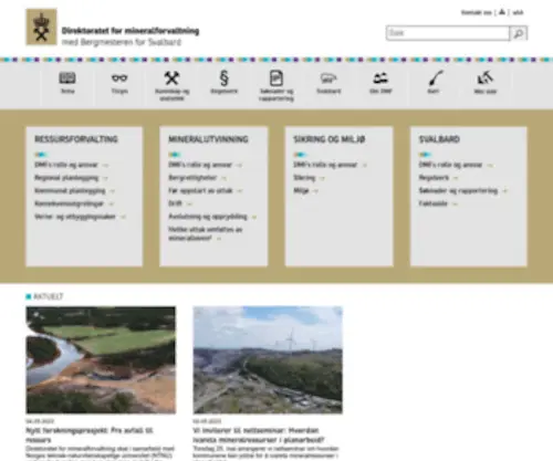 Dirmin.no(Fagorgan og sektormyndighet for mineralressurser og mineralvirksomhet) Screenshot