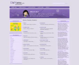 Dirname.com(DirName Family Friendly Web Directory) Screenshot