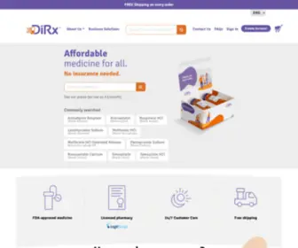 Dirxhealth.com(Online Pharmacy) Screenshot