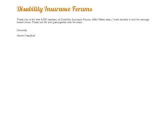 Disabilityinsuranceforums.com(Disability Insurance Forums) Screenshot