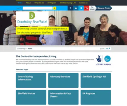 Disabilitysheffield.org.uk(The Centre for Independent Living) Screenshot