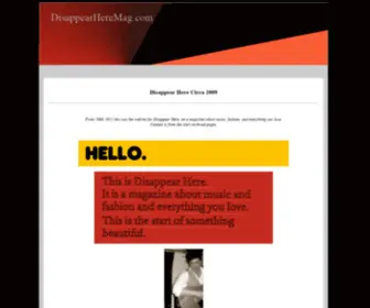 Disappearheremag.com(Disappear Here Mag) Screenshot