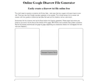 Disavowfilegenerator.com(Disavowfilegenerator) Screenshot