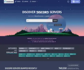 Disboard.org(Public Discord Server List) Screenshot