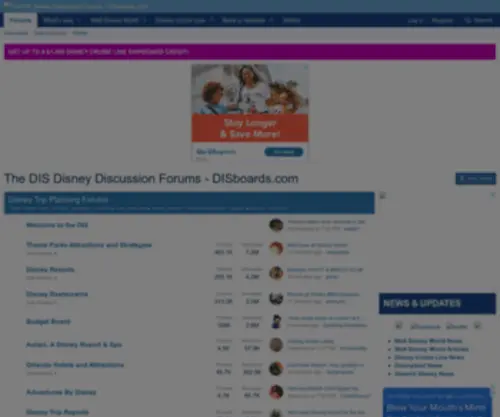 Disboards.com(Disney Discussion Forums and Message Boards) Screenshot