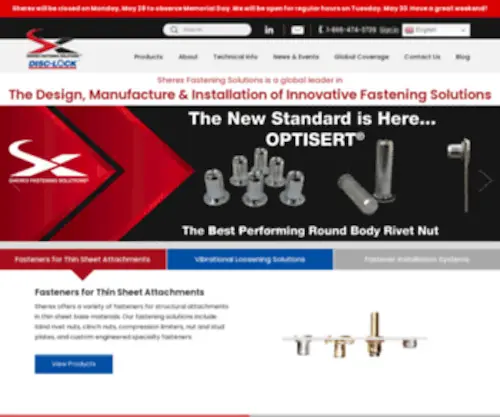 Disc-Lock.com(Sherex Fastening Solutions) Screenshot