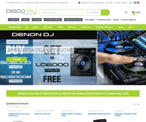 Discopiu.net(Vendita online Attrezzatura per Deejay Mixer Cuffie Microfoni Consolle per DJ Vendita online Attrezzatura per Deejay Mixer Cuffie Microfoni Consolle per DJ) Screenshot