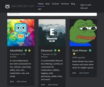 Discordbotlist.com(Discord Bots) Screenshot