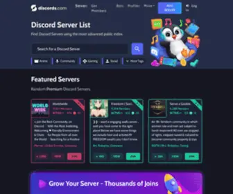 Discords.com(Find public discord servers to join) Screenshot