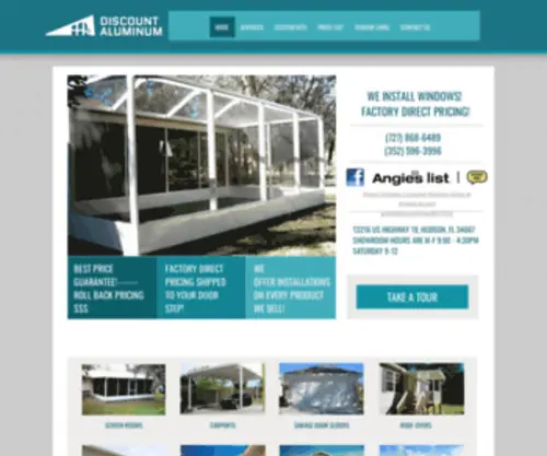 Discountalum.com(Installations Screen Rooms) Screenshot