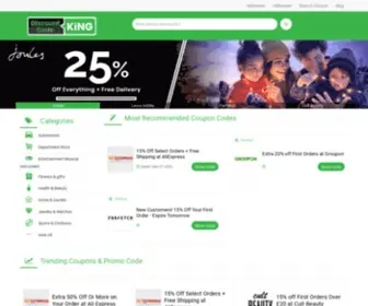 Discountcodeking.com(Coupons, Discount, Voucher Code Gift Cards & More) Screenshot