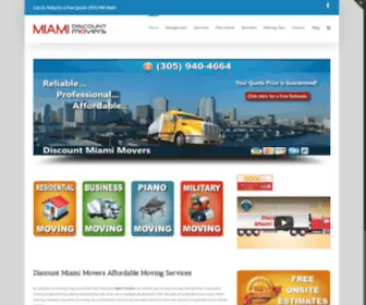 Discountmiamimovers.com(A local Moving Company) Screenshot