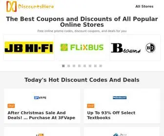 Discountshere.org(New coupons) Screenshot