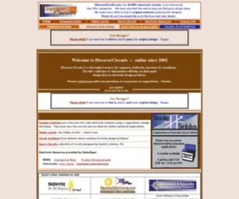 Discovercircuits.com(Started in 2002 Free Electronic Circuits) Screenshot