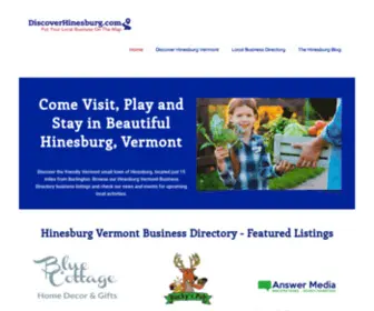 Discoverhinesburg.com(Hinesburg Vermont Business Directory) Screenshot