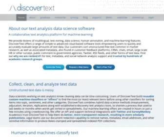 Discovertext.com(Text analytics) Screenshot