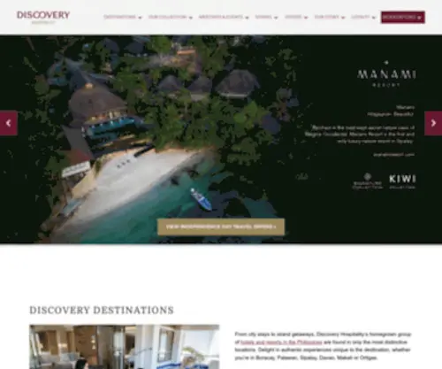 Discoveryhotelgroup.com(Resorts and Hotels in the Philippines) Screenshot