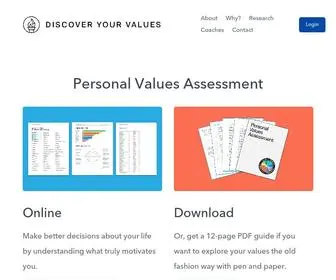 Discoveryourvalues.com(Tools to Explore Personal &amp; Corporate Values) Screenshot