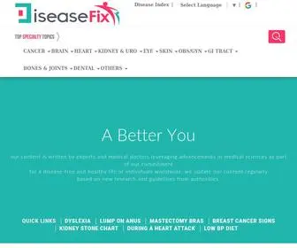 Diseasefix.com(World's Largest Disease Information Center) Screenshot