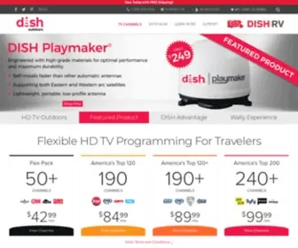 Dishformyrv.com(DISH Mobile Satellite Systems & Pay As You Go TV for RV) Screenshot