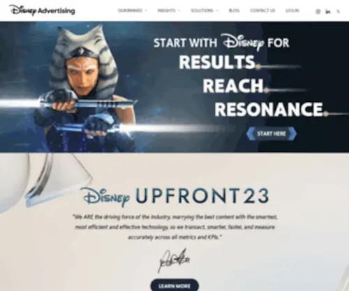 Disneyadvertising.com(The official entry point for partnering with The Walt Disney Company) Screenshot
