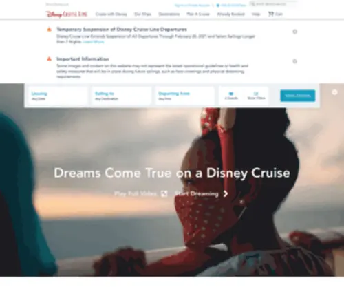 Disneycruiseline.com(Cruises, Family Cruises & Disney Vacations) Screenshot