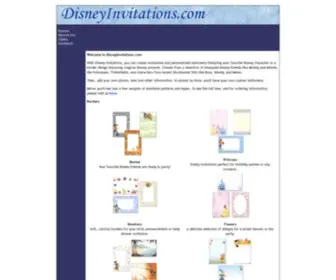 Disneyinvitations.com(Your source for custom Disney stationery) Screenshot