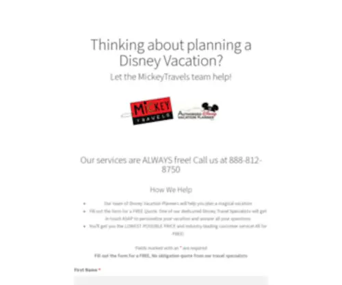 Disneytravelquote.com(Disneytravelquote) Screenshot