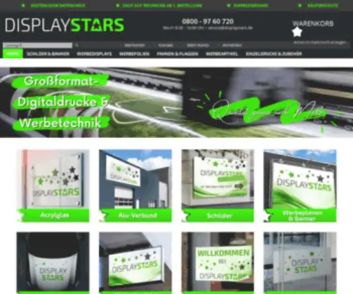 Displaystars.de(Werbetechnik online bestellen) Screenshot