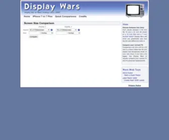 Displaywars.com(Visual TV Size Comparison) Screenshot