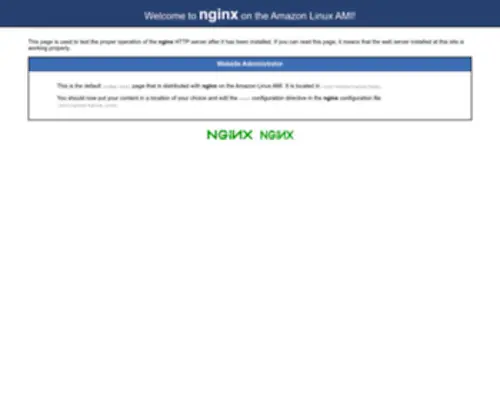Disprism.com(Test Page for the Nginx HTTP Server on the Amazon Linux AMI) Screenshot