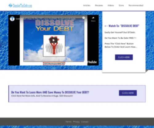 Dissolvethedebt.com(Finding Educational Solutions To The Mysteries Of Debt And Money) Screenshot