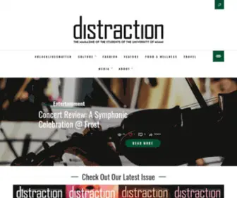 Distractionmagazine.com(The magazine of the students of the university of miami) Screenshot