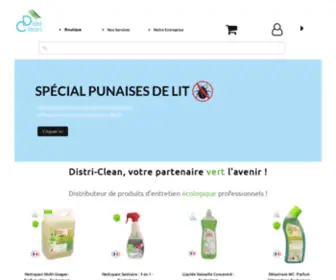 Distri-Clean.com(Distri-Clean, produits d'entretien biologiques professionnels) Screenshot