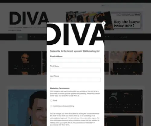 Diva-Magazine.com(The world's leading magazine for LGBTQI women and non) Screenshot