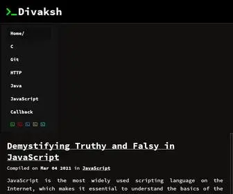 Divaksh.com(A retired developer back in action) Screenshot