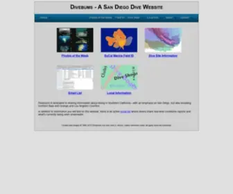 Divebums.com(A San Diego Dive Website) Screenshot