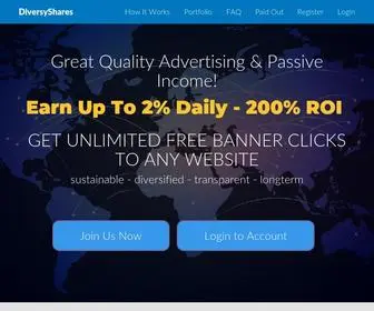 Diversyshares.com(Earn up to 2% Daily from Diversified Portfolio) Screenshot