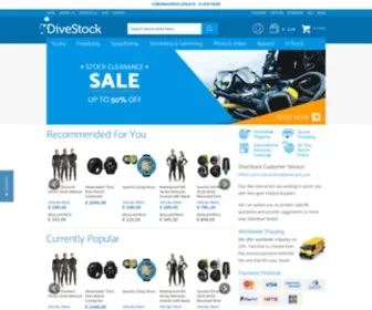 Divestock.com(Dive equipment store) Screenshot