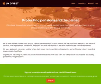 Divest.org.uk(We all know that the climate crisis) Screenshot