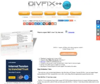 DivFix.org(DivFix++ is #1 AVI Video Repair & Preview Utility) Screenshot