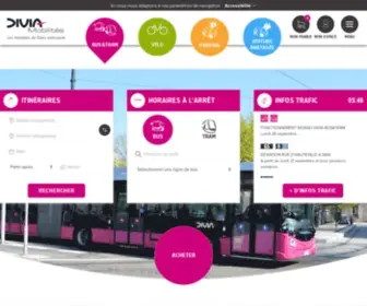 Divia.fr(Le transport en commun bus et tram DiviaMobilités) Screenshot